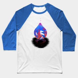 Water Drop - Blue Sharks Swimming In The Ocean Edit Baseball T-Shirt